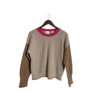 Maeve Anthropologie 100% Cashmere Colorblock Sweater Womans Medium